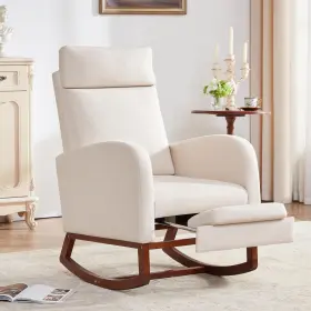 Ayeasy 976115101724 Rocking Chair Nursery With Foot Rest Chairs Wit