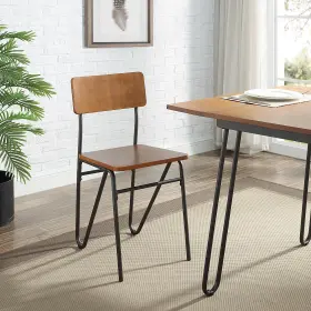 Dc-1012-br Azalea Park Metal And Wood Harpin Dining Side Chair