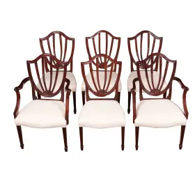 Nvin0493 Baker Vintage Set Of 6 Shieldback Chairs