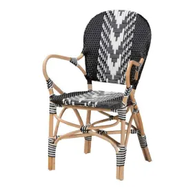 226-13114-hd Bali & Pari And Dining Chair 24.4 Inch X22.4 X35.4 Black White Weaving Natural Rattan