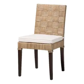 267-21003-14590-cymx Bali & Pari And Fatima Natural Rattan Dining Chair With Cushion Handwoven Side