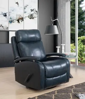 83610370645 Barcalounger Duffy Swivel Glider Recliner In Ryegate Sapphire Blue