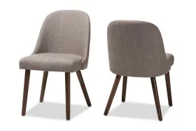 144-424-7943-amz Baxton Studio Dining Chair Light Grey Fabric Upholstered Walnut Finished Wood
