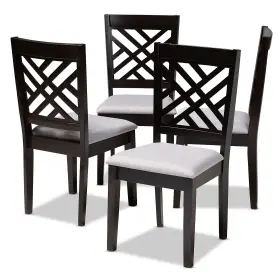 153-4p-9402-hit Baxton Studio Caron Contemporary Fabric Dining Chair Gray And Espresso 4/pack