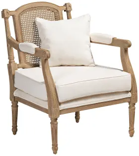 158-3125-8849-lplus Baxton Studio Clemence Ivory Fabric And Oak Wood Armchair