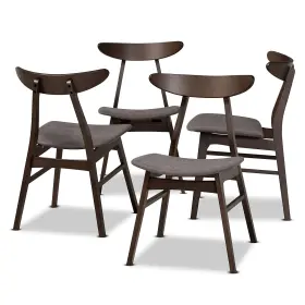 161-4p-10467-ht Baxton Studio Britte Mid-century Fabric Dining Chair Dark Grey And Brown