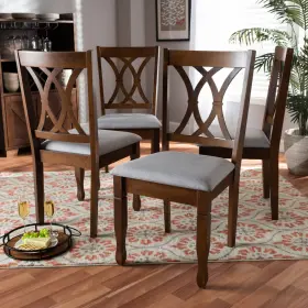165-4pc-9882-ojc Baxton Studio Augustine Modern And Contemporary Grey Fabric Upholstered Waln