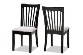 166-10522-amz Baxton Studio Minette 2-piece Dining Chair Set - Gray Fabric Upholstered
