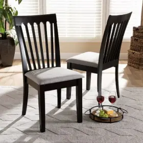 166-21003-10522-cymx Baxton Studio Set Of 2 Minette Dining Chair Gray/espresso -