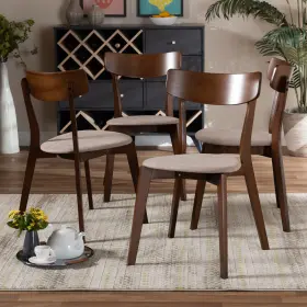 168-4pc-10813-ojc Baxton Studio Iora Mid-century Modern Transitional Light Beige Fabric Upholstere