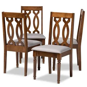 170-4pc-9878-ht Baxton Studio Cherese Modern Fabric Dining Chair Grey And Walnut 4/set
