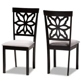 171-10954-amz Baxton Studio Samwell Modern And Contemporary Grey Fabric Upholstered Dark Brown Finished