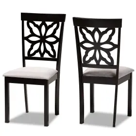 171-2pc-10954ht Baxton Studio Samwell Modern Fabric Dining Chair Grey And Dark Brown 2/set