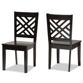 180-2pc-11430ht Baxton Studio Caron Modern Wood Dining Chair Dark Brown 2/set