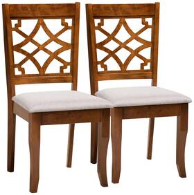 Baxton Studio 183-3125-10542-lplus Mael Walnut Brown Dining Chairs Set Of 2