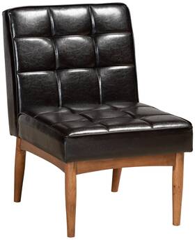 Baxton Studio 184-3125-11344-lplus Sanford Dark Brown Faux Leather Dining Chair