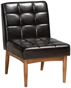 184-3125-11344-lplus Baxton Studio Sanford Dark Brown Faux Leather Dining Chair
