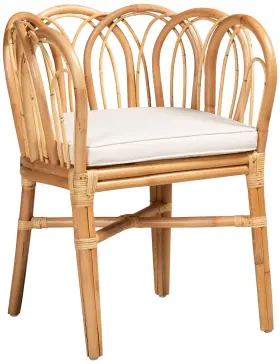 185-3125-11868-lplus Baxton Studio Melody Natural Rattan Loop Back Dining Chair