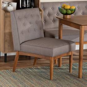 Baxton Studio 186-3125-11356-lplus Riordan Tufted Gray Fabric Dining Chair