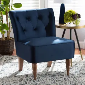 186-3125-11686-lplus Baxton Studio Harmon Tufted Navy Blue Velvet Accent Chair