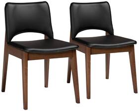 Baxton Studio 188-3125-11923-lplus Afton Black Faux Leather Dining Chairs Set Of 2