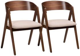 Baxton Studio 191-3125-11704-lplus Danton Beige Faux Leather Dining Chairs Set Of 2