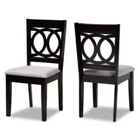 Baxton Studio 193271128471 Barret Dining Chair And Grey Fabric Upholstered Espresso Brown F