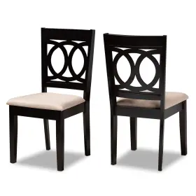 Baxton Studio 193271128488 Barret Dining Chair And Sand Fabric Upholstered Es