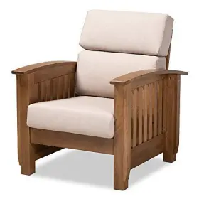 Baxton Studio 193271128778 Chairs Taupe/walnut Brown