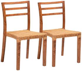 Baxton Studio 211-3125-12759-lplus Arthur Natural Walnut Brown Dining Chairs Set Of 2