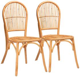 Baxton Studio 211-3125-12768-lplus Wina Natural Brown Dining Chairs Set Of 2