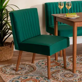 214-3125-11961-lplus Baxton Studio Alvis Green Velvet Fabric Tufted Dining Chair