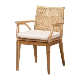 232-2p-13251-ht Baxton Studio Storsel Bohemian Rattan Dining Chair Natural Brown/cream 2/set