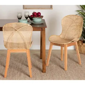 232-3125-12831-lplus Baxton Studio Sabelle Natural Brown Wood Rattan Dining Chairs Set Of 2