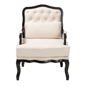 233-13261-hit Baxton Studio Dion Fabric Accent Chair Cream/wenge Brown