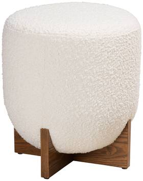 Baxton Studio 233-3125-13324-lplus Fisk Cream Ottoman Footstool