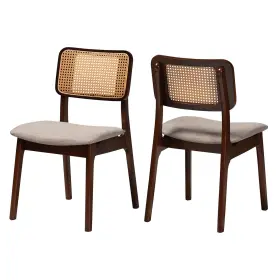 234-13288-amz Baxton Studio Dannon Dining Chairs Set Of 2 Grey/walnut Brown/light Brown