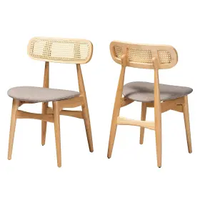234-2p-13293-ht Baxton Studio Tarana Mid-century Fabric Dining Chair Grey/natural Oak/light
