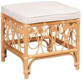 Baxton Studio 239-3125-13580-lplus Ibiza Natural Brown Rattan Footstool