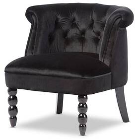 Baxton Studio 847321039995 Flax Velvet Accent Chair In Black