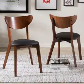 Baxton Studio 847321080584 Sumner Wooden Dining Chair In Dark Walnut Set Of 2