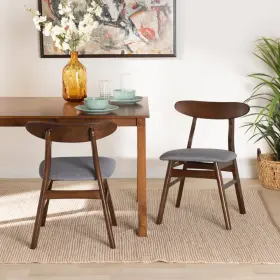 90429310 Baxton Studio 2pc Ulyana Fabric And Wood Dining Chair Set Gray/dirty Oak