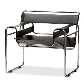 A-2303-hit Baxton Studio Jericho Leather Accent Chair Black