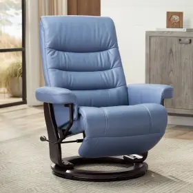 7813a-hk017-17-47 Benchmaster Peregrine Ocean Faux Leather Adjustable Swivel Recliner