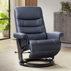 7813a-hk017-18-47 Benchmaster Peregrine Midnight Blue Faux Leather Adjustable Swivel Recliner