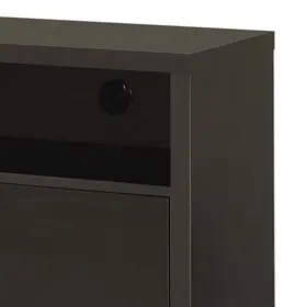 Bm156198 Benjara Fabulously Designed Tv Console With Chrome Legs Brown