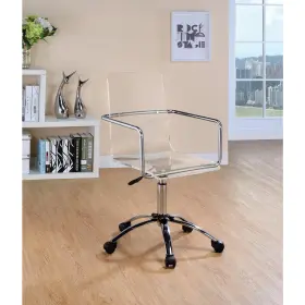 Bm159157 Benjara Modern Design Transparent Acrylic Adjustable Office Chair Clear