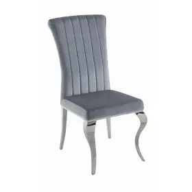 Bm206607 Benjara Metal Dining Chair With Cabriole Front Legs Set Of 4 Black And Chrome