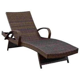 Bm262978 Benjara Reclining Chaise Lounge With Wicker Frame Set Of 2 Brown