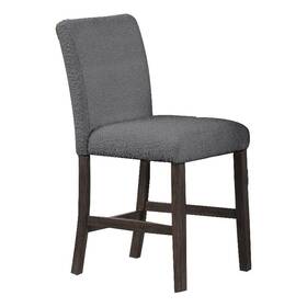 Benjara Bm316499 Ghy 25 Inch Dining Side Chair Set Of 2- Gray Textured Upholstery- Brown